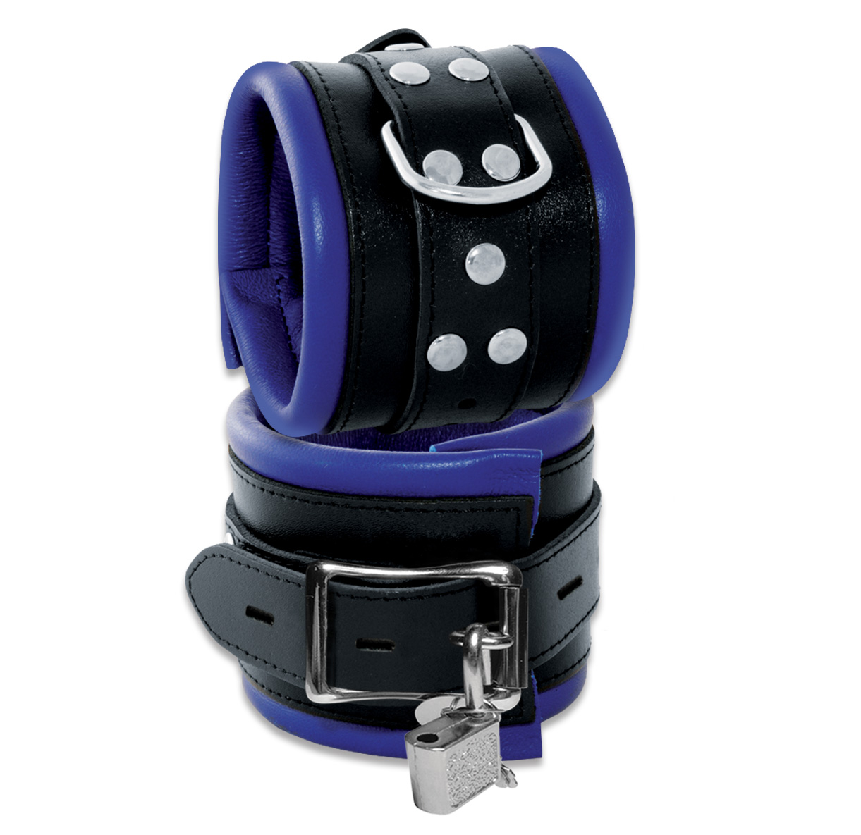 Leder Fussfessel Blau abschliessbar